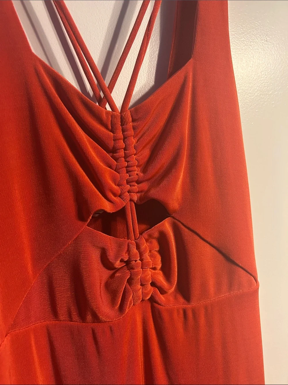 EUC Free People Orange hypnotized cutout maxi dress size medium
